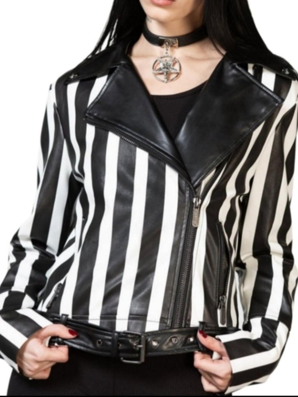 Killstar Women's Black and White Stripe Jacket Size XS